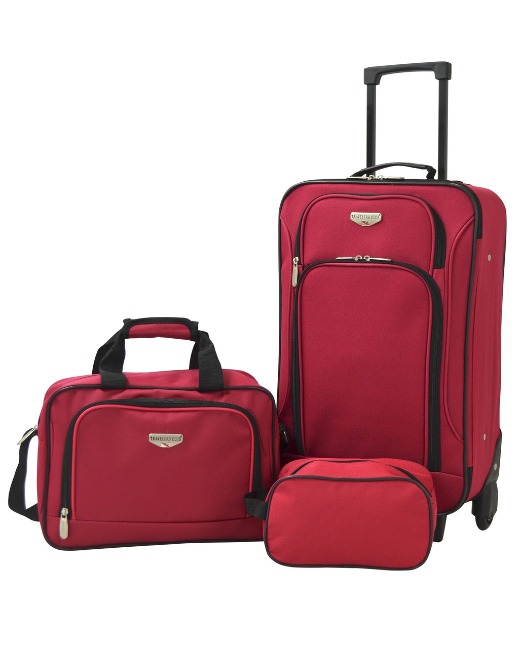 3-Piece Carry-on Luggage Set Black O719