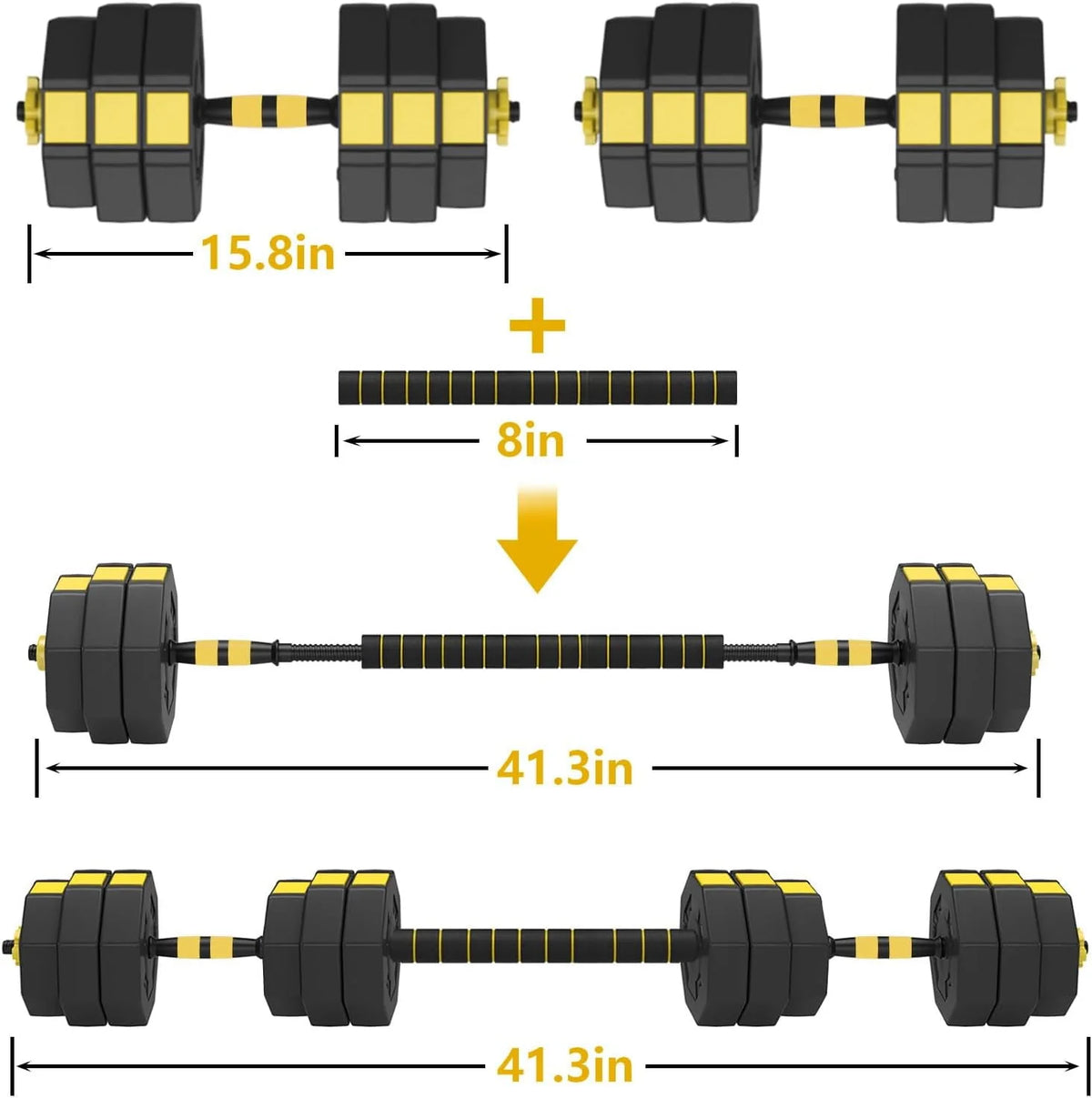 Adjustable Dumbbells Set 55LB 3 in 1 L5125