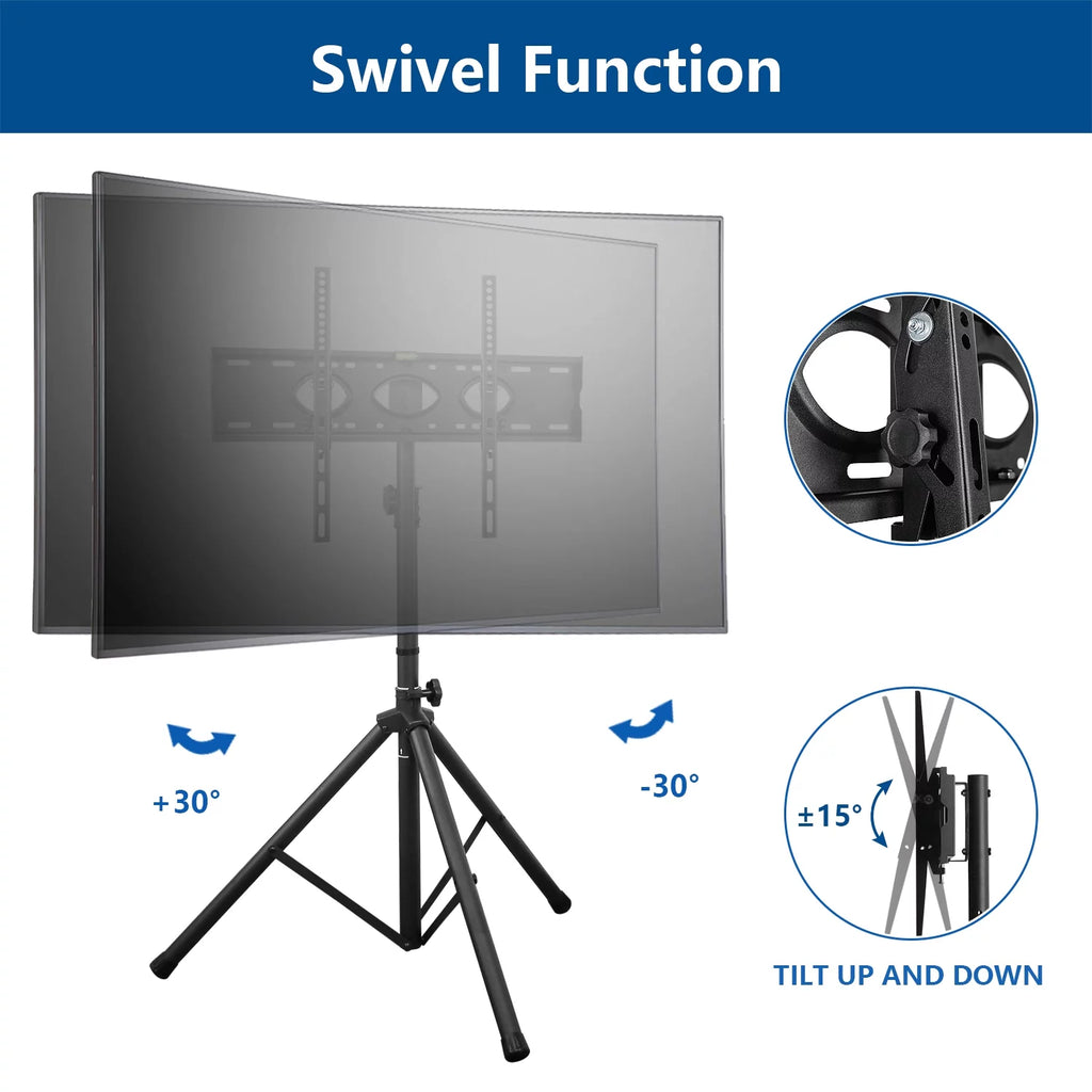 Black Portable Tripod TV Stand up to 75 inch N245