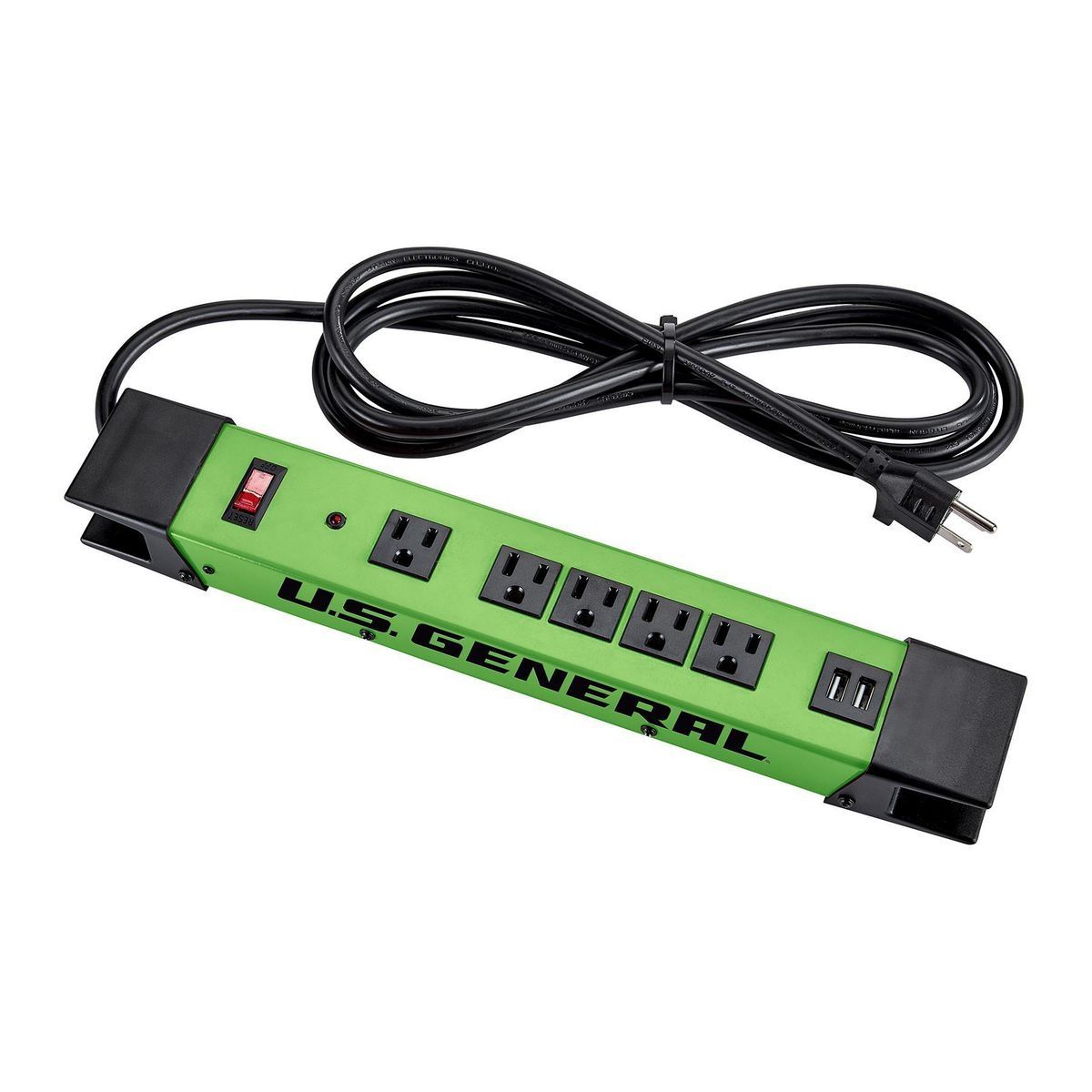 5-Outlet Magnetic Power Strip with 2 USB Ports U7288