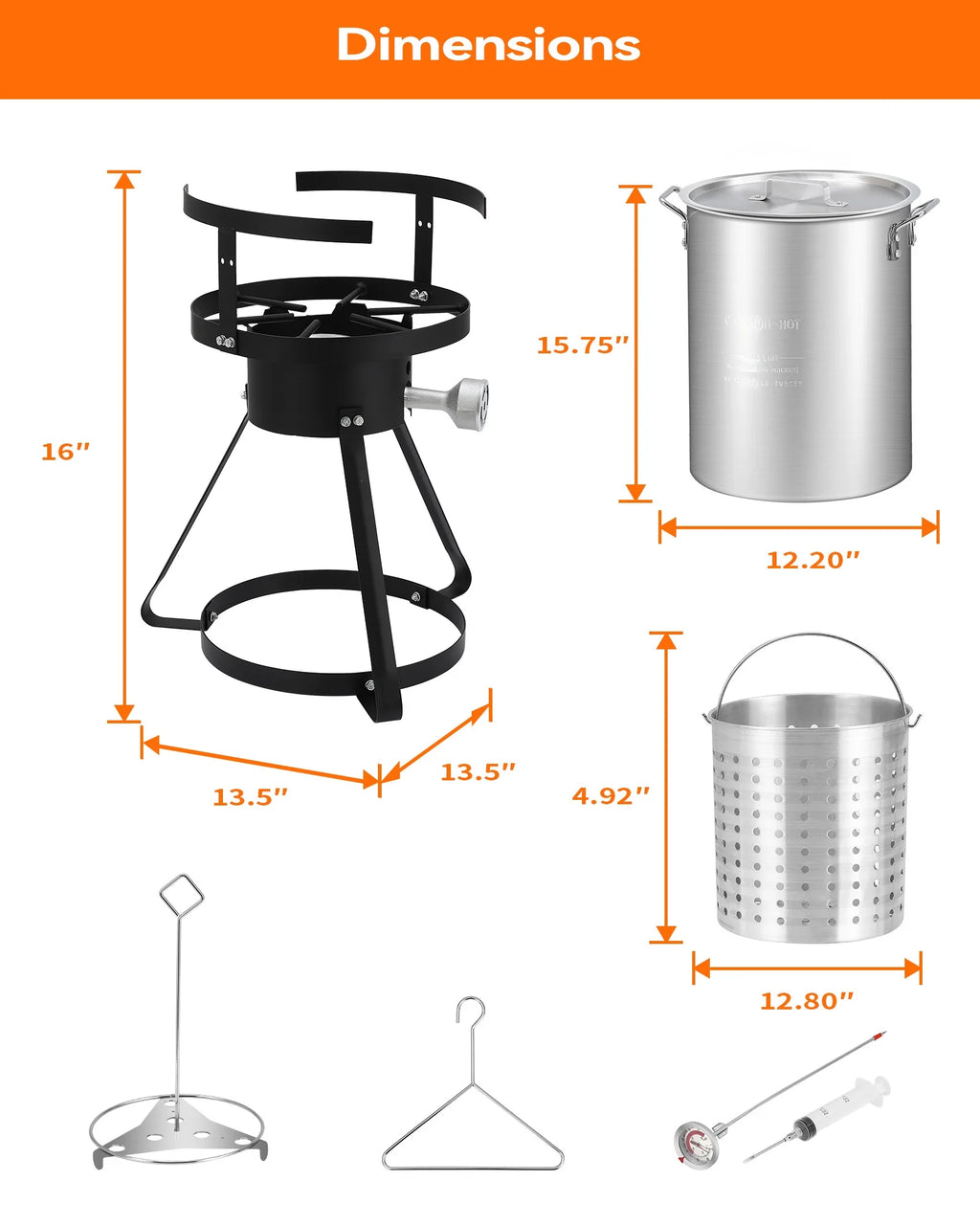 30QT Propane Turkey Fryer with Round Cooktop Kit A27103