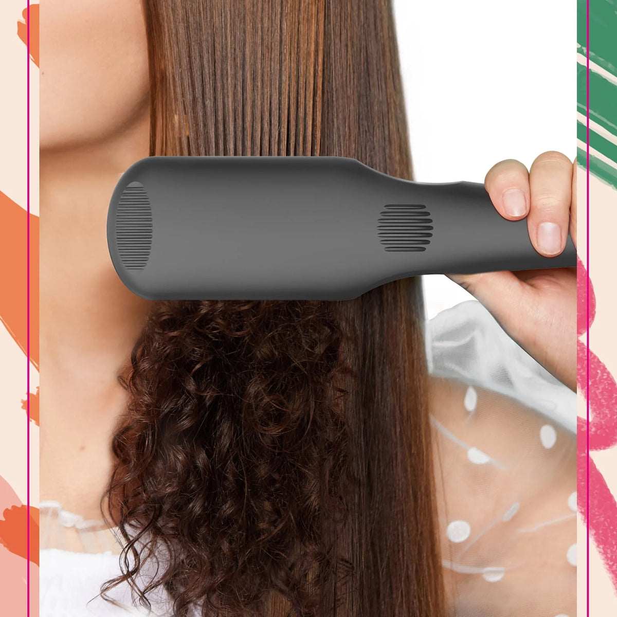 Ionic Hair Straightener Brush with 16 Heat Levels G7118