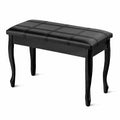 Black PU Leather Solid Wood Piano Bench W185