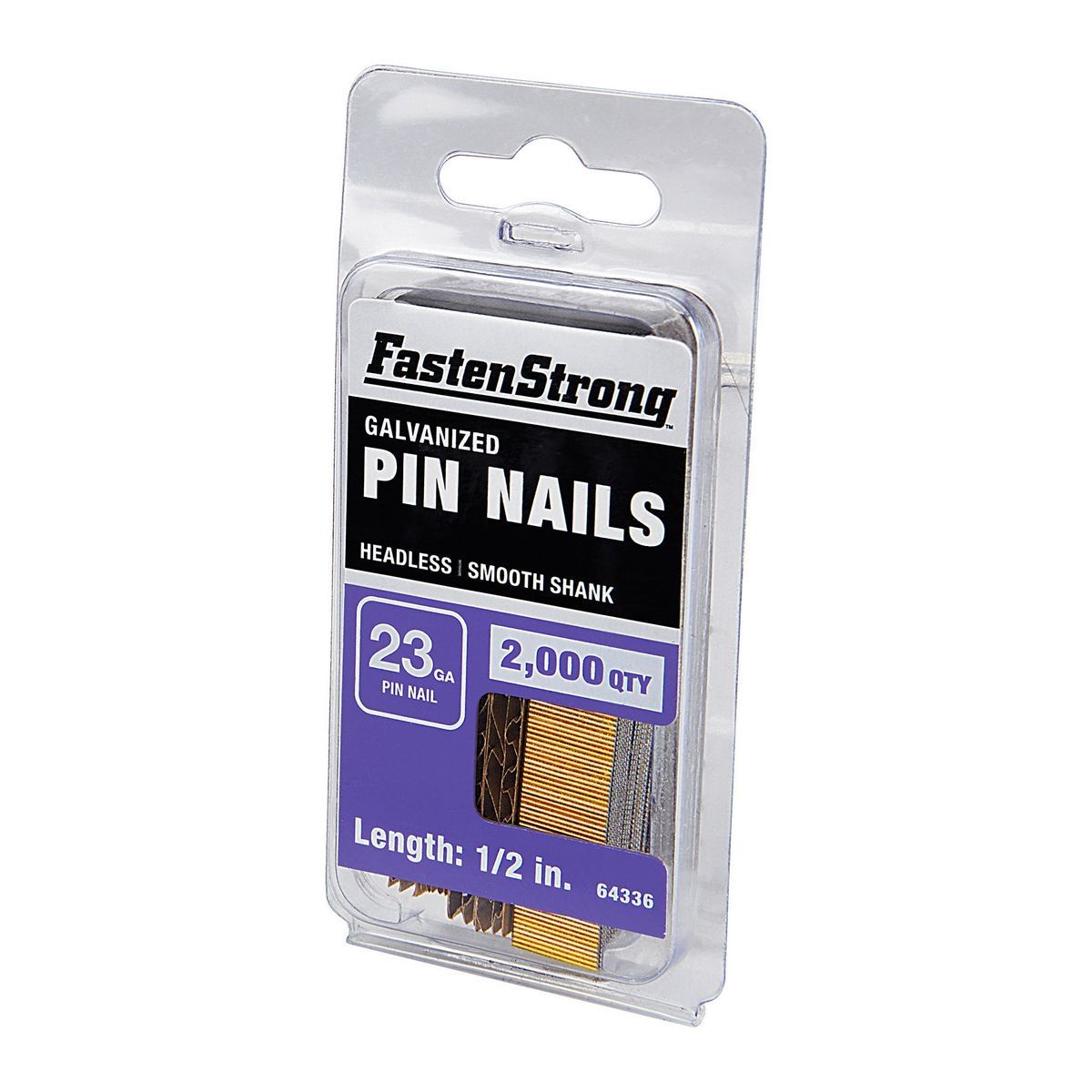 1/2 in. 23 GA Galvanized Pin Nails, 2000 Piece O9919